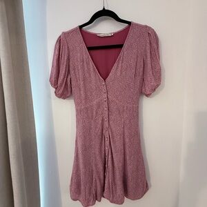Mauve Pink Button-Down Women's Dress